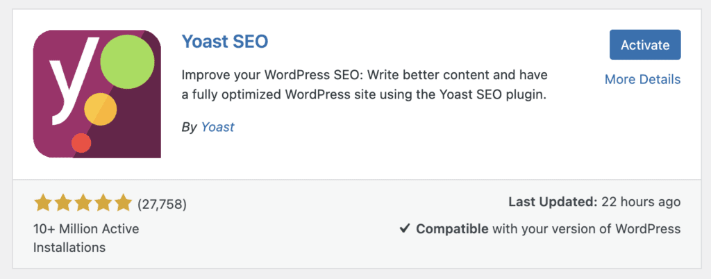 Yoast SEO WordPress Plugin Screenshot